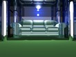 White 3D Sofa with Green Carpet
