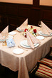 Table ready for people in the restaurant  