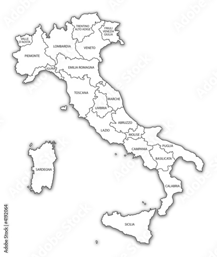 Vettoriale: Italia cartina confini regionali Italia cartina confini regionali