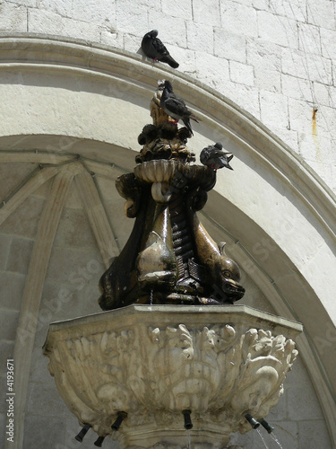 pigeons on fountain pigeons on fountain