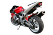 Motorcycle red viewed from back