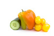 Cucumber, bell pepper and tomatoes
