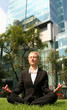 Businesswoman meditating 