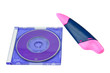 Compact disc and soft-tip pen isolated