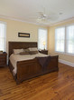 simple bedroom with sleigh bed