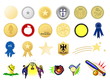 Award seals, isolated against white background