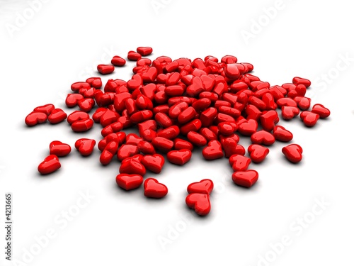 Illustration: a pile of shiny hearts a pile of shiny hearts