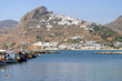 Skyros Island, Greece capital city reflection on port Skyros Island, Greece capital city reflection on port
