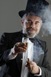 Foto: man with glass and cigar man with glass and cigar
