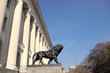 lion statue in front