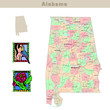 USA states series: Alabama. Political map USA states series: Alabama. Political map
