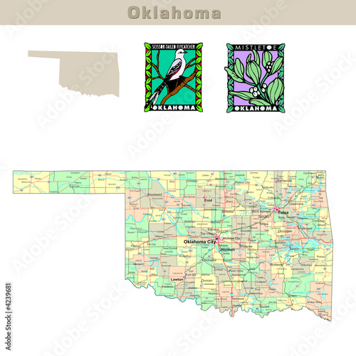 USA states series: Oklahoma. Political map with counties USA states series: Oklahoma. Political map with counties