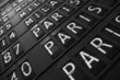 Flights to Paris - airport info board