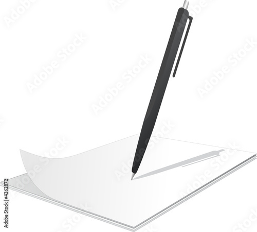 Clipboard with pen on top