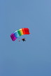 Parachuter with colored parachute