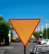 Give way sign in Poland