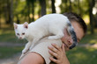 boy and his pet
