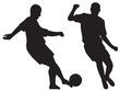 Silhouettes of soccer players