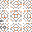 100 unusual icons gray-orange
