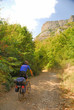 Biker on the mountain road
