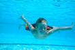 Boy swimming underwater