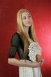 young lady with fan young lady with fan
