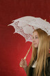 young lady with umbrella young lady with umbrella