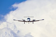 Twin-Engine Airplane Flying