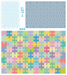 Jigsaw puzzle patterns, vertical and horizontal, 96 pieces
