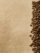 Coffee beans on burlap Coffee beans on burlap