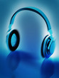 3d concept illustration of music headset headphones