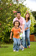 happy family having fun outdoors