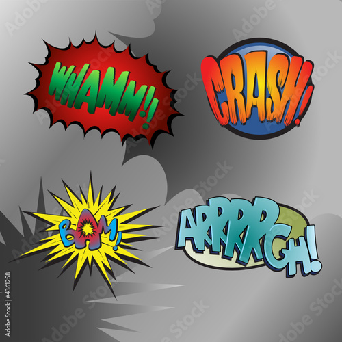 Vector: Superhero bashing #3 - comic fighting bubbles of super heroes Superhero bashing #3 - comic fighting bubbles of super heroes
