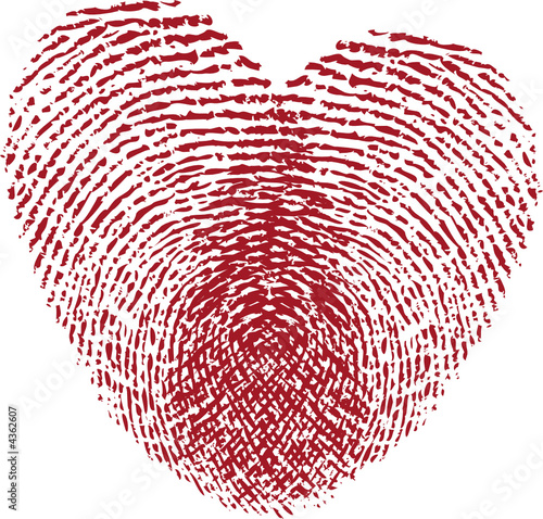 Vektor: fingerprint heart fingerprint heart