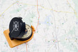 Compass on a map Compass on a map