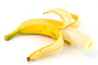 Half peeled banana