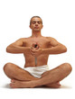 isolated man on white background yoga position