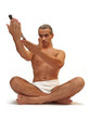 isolated man on white background yoga position