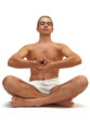 isolated man on white background yoga position
