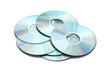 Many CD's isolated on the white background