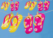 Multiple Pairs of Flipflops on clothes lines Multiple Pairs of Flipflops on clothes lines