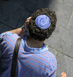 man wearing jewish kippa, jerusalem, israel