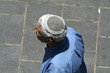 man wearing jewish kippa, jerusalem, israel man wearing jewish kippa, jerusalem, israel