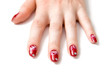 Woman hands with red nails Woman hands with red nails
