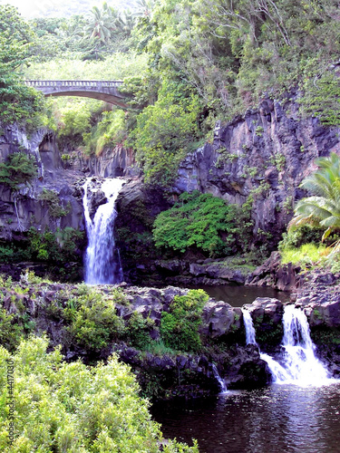 Photo: bridge about lower pools - seven sacred pools np, maui bridge about lower pools - seven sacred pools np, maui