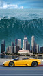 Giant tsunami in the Pacific (design)