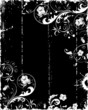 Grunge paint flower frame with blots, vector illustration