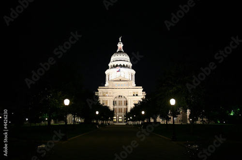 State Capitol Building at Night in Downtown Austin, Texas