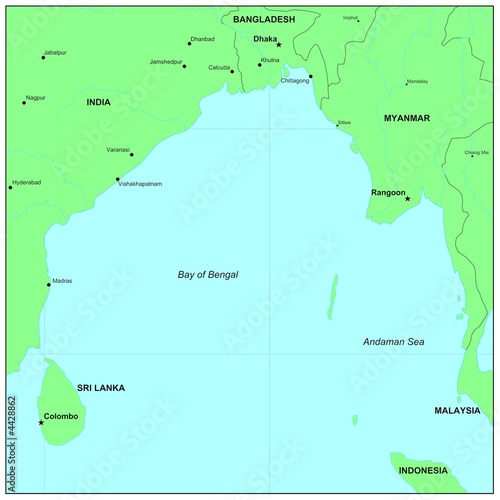Sea maps series: Andaman Sea, Bengal Sea