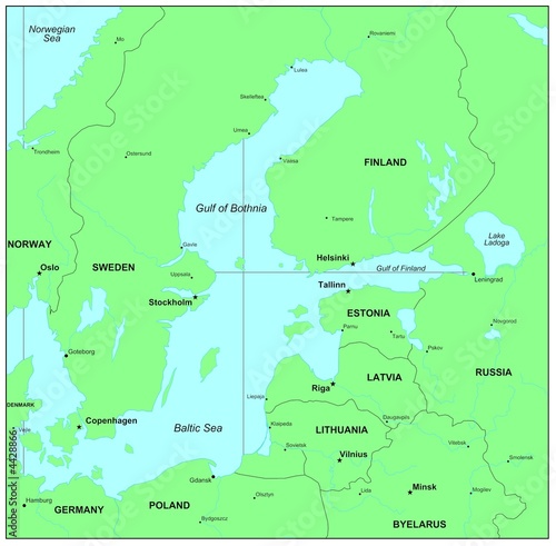 Sea maps series: Baltic Sea, Norwegian Sea